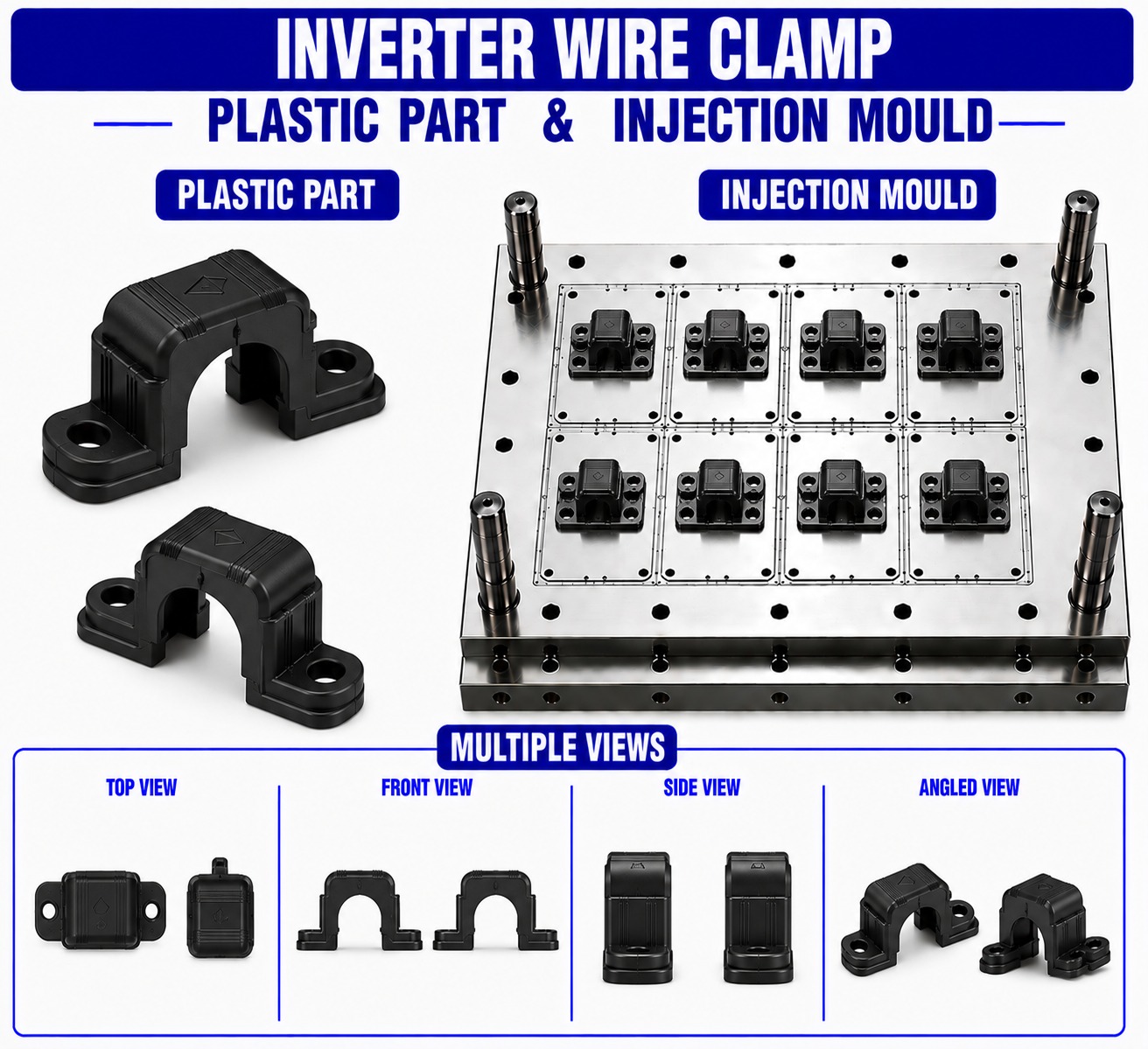 Inverter Plastic Wire Clamp Mould and Moulding Service